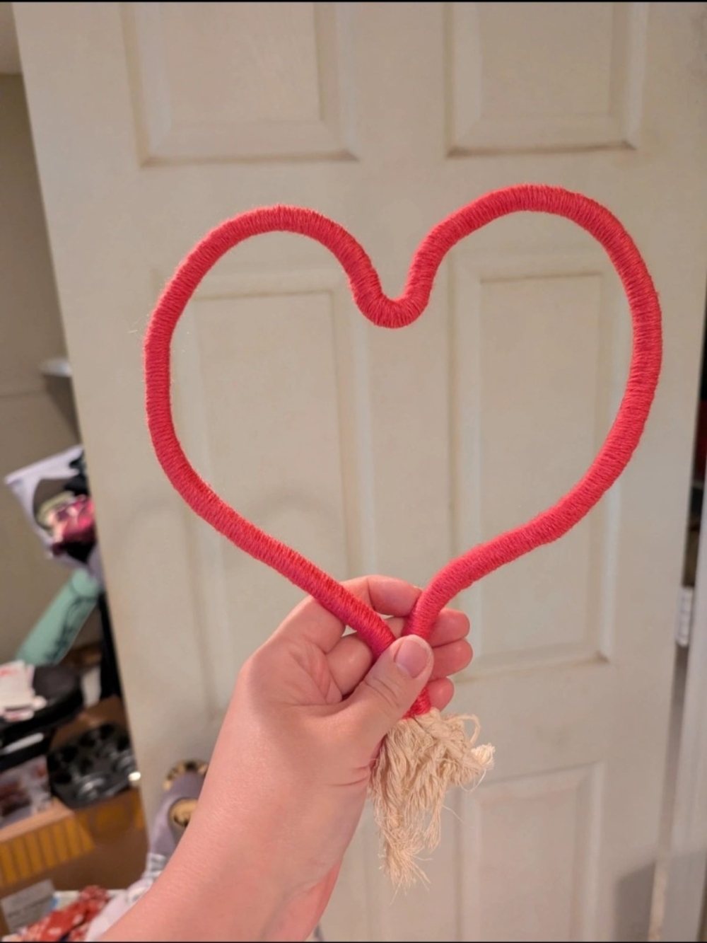 Pink Heart-Shaped Rope Decor